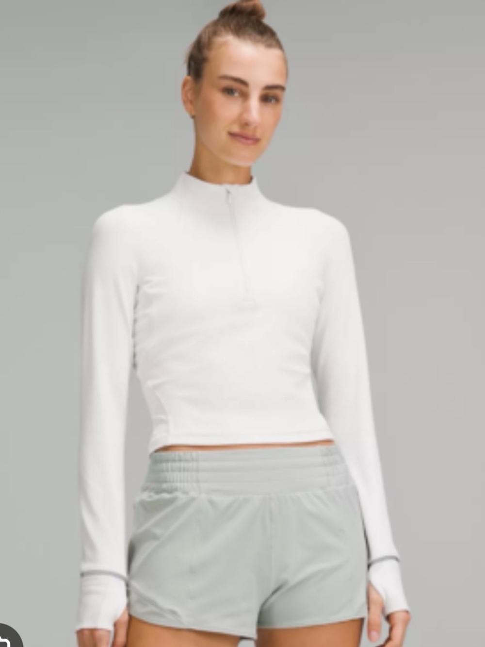 Lululemon “Its Rulu Run Ribbed Half Zip Cropped”